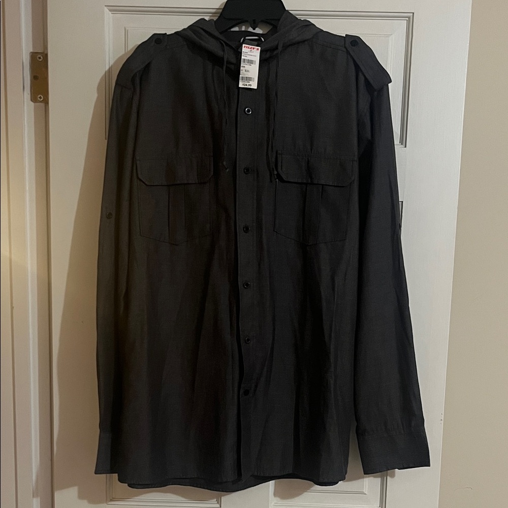 Brand New Burnside men’s shirt with hoodie